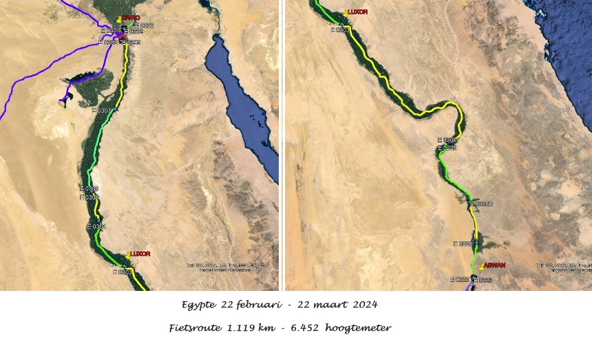 Fietsroute Egypte