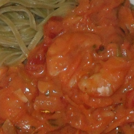 Scampi met tomaten