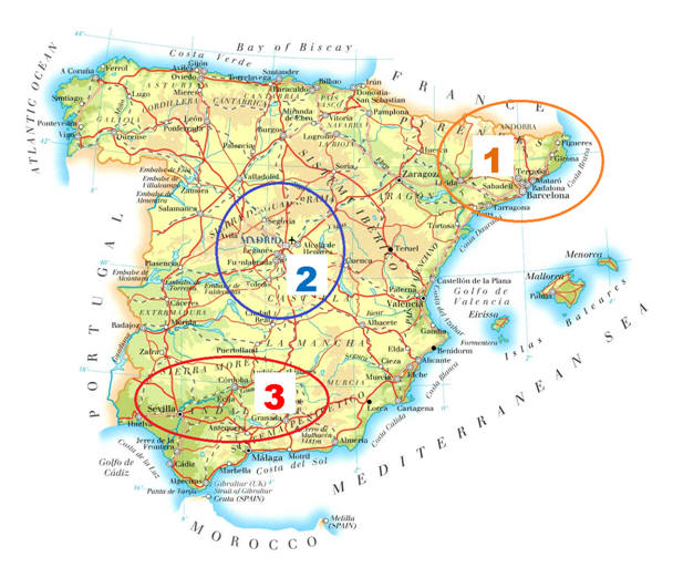 Kaart Spanje + Fietsroute