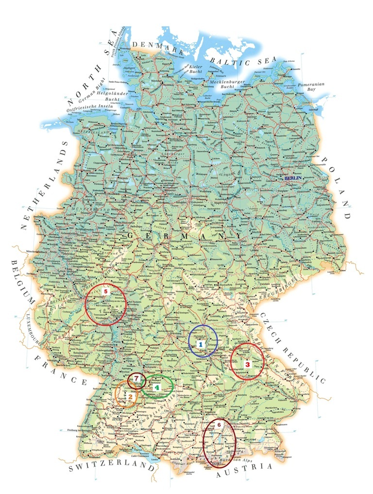 Kaart Duitsland - Fietsroute