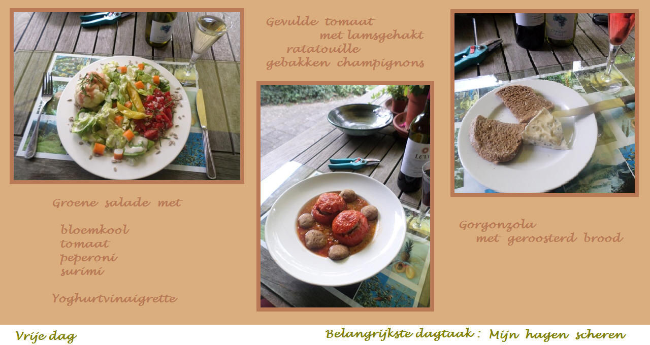 Menu in foto's