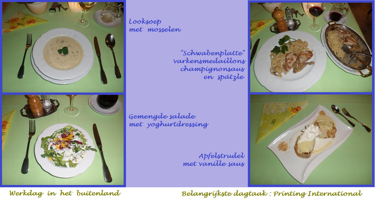 Menu in foto's