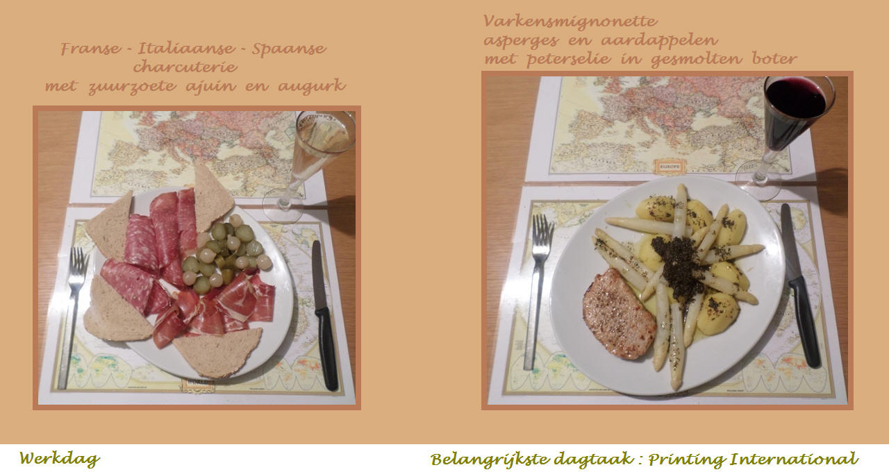 Menu in foto's