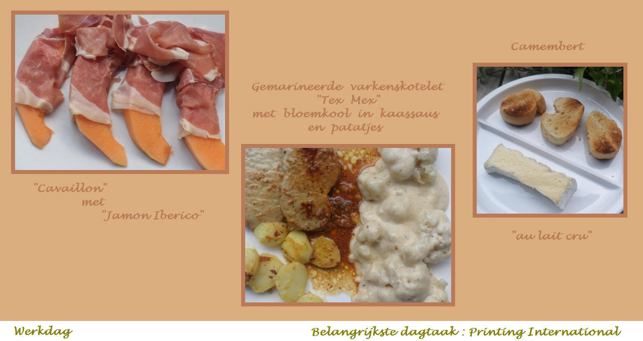 Menu in foto's