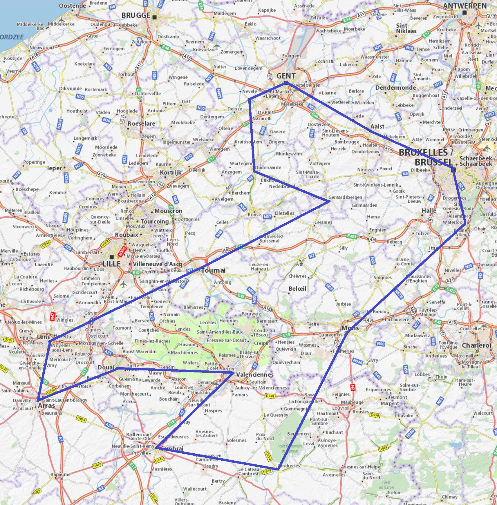 Vlaanderen Fietsroute