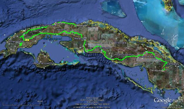 Fietsroute Cuba